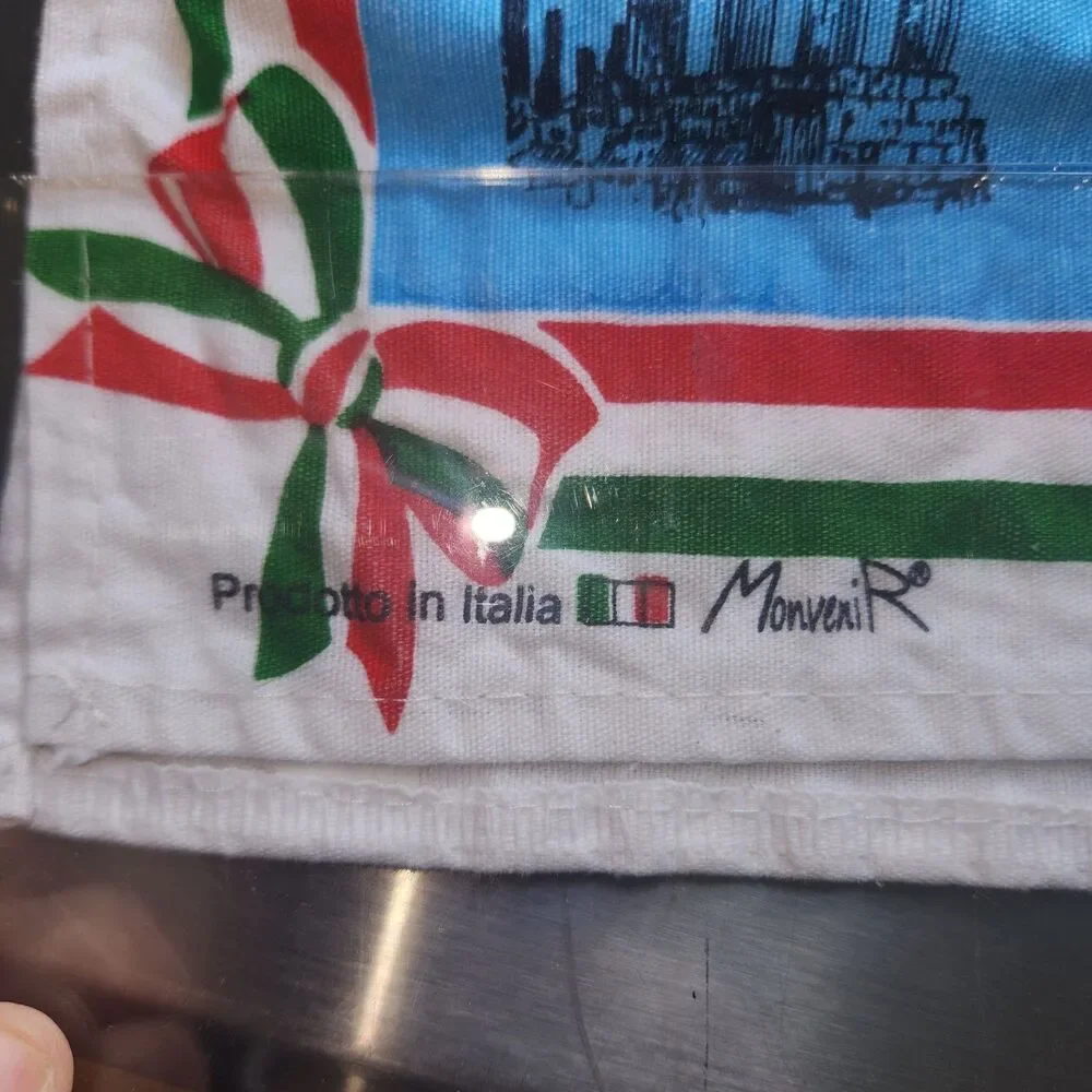 MonviR Italia Map Tea Towel 100% Cotton Multicolor Made in Italy